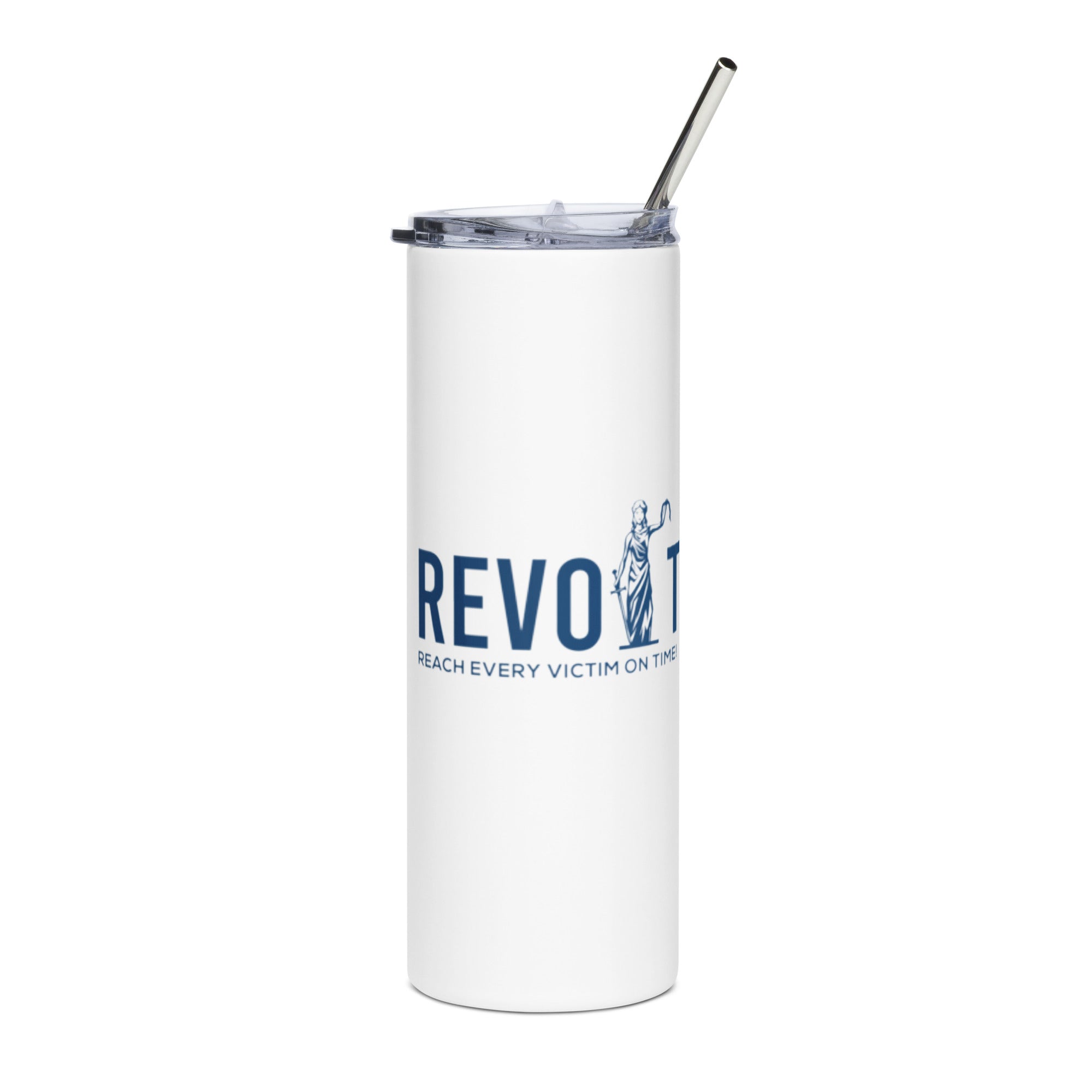 Revolt Blindfold Blue Font Stainless steel tumbler