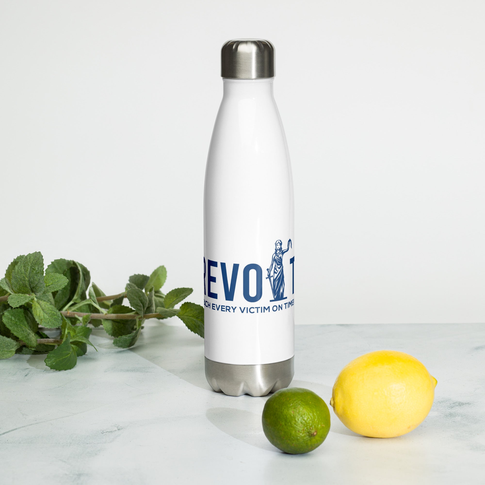 Revolt Blindfold Blue Font  Stainless Steel Water Bottle