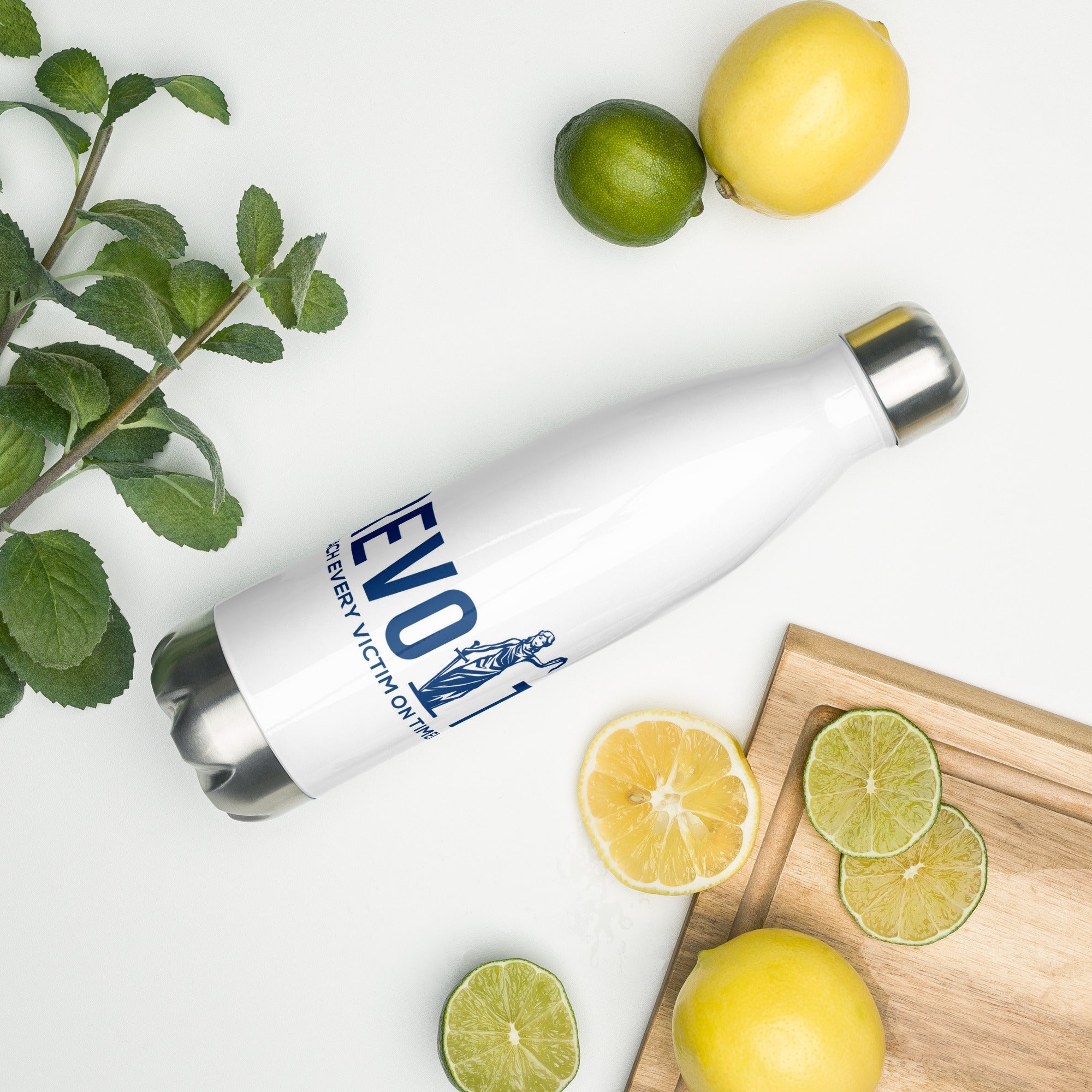 Revolt Blindfold Blue Font  Stainless Steel Water Bottle