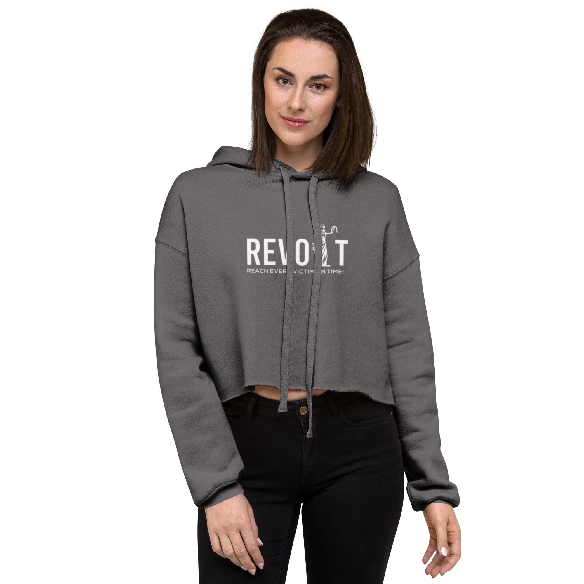 REVOLT BLINDFOLD WOMEN'S CROPPED HOODIE